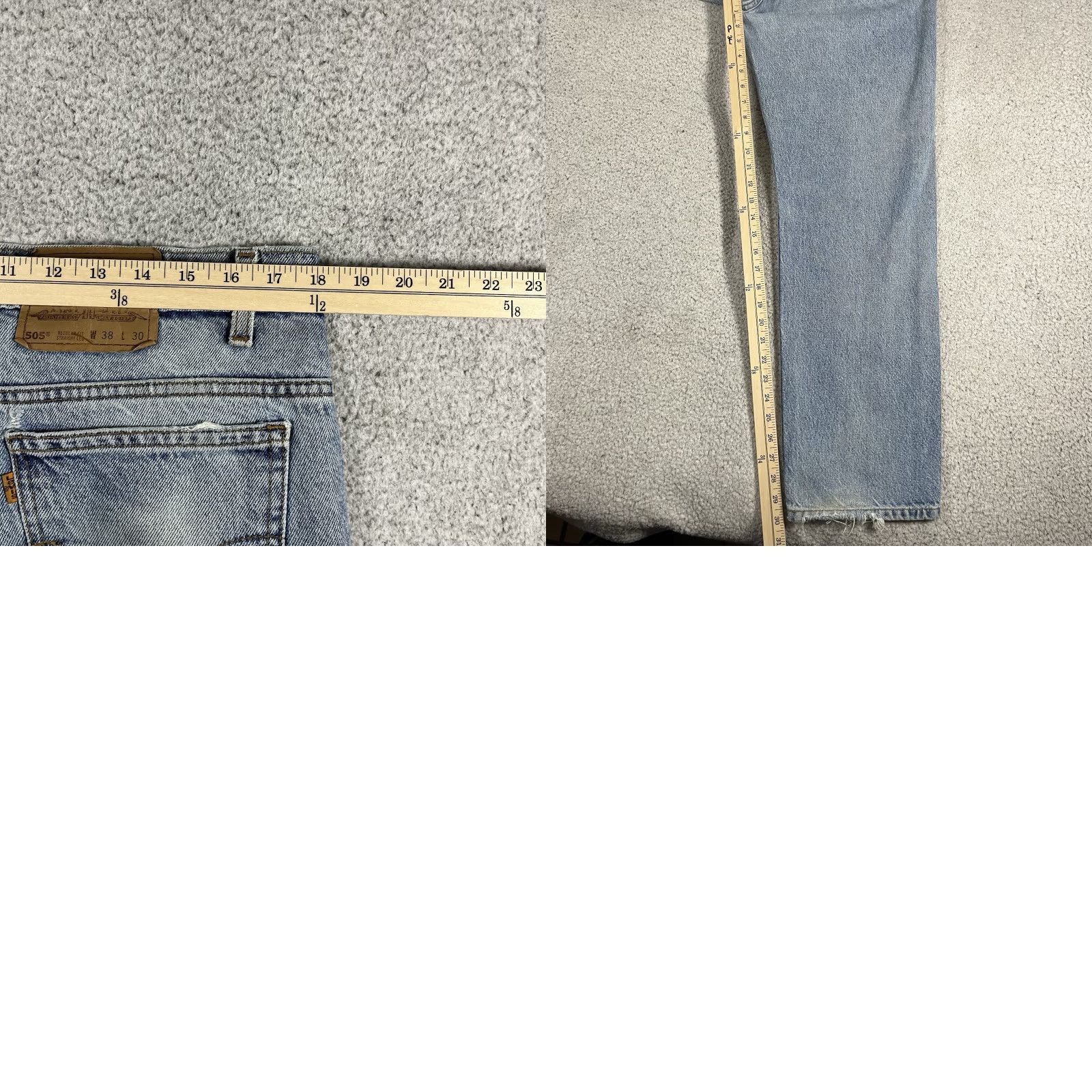 Levi's Levi's 505 Jeans Men 38x30 Blue Light Wash Regular Straight 90s VTG Vintage Denim Cotton Belt Pockets Jeans Model Levi's 505 90s Theme Mens Size US 38 / EU 54 - 10 Thumbnail