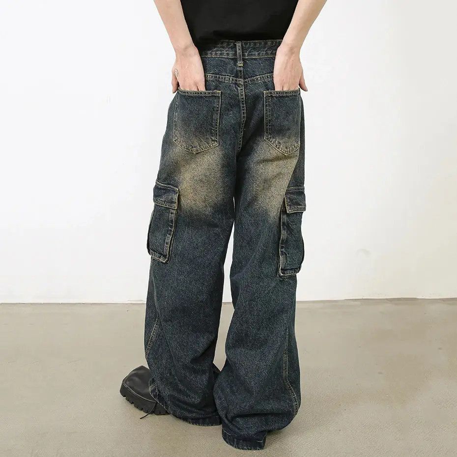 Japanese Brand Multi Pocket Retro Blue Baggy Jeans Size US 32 / EU 48 - 5 Thumbnail