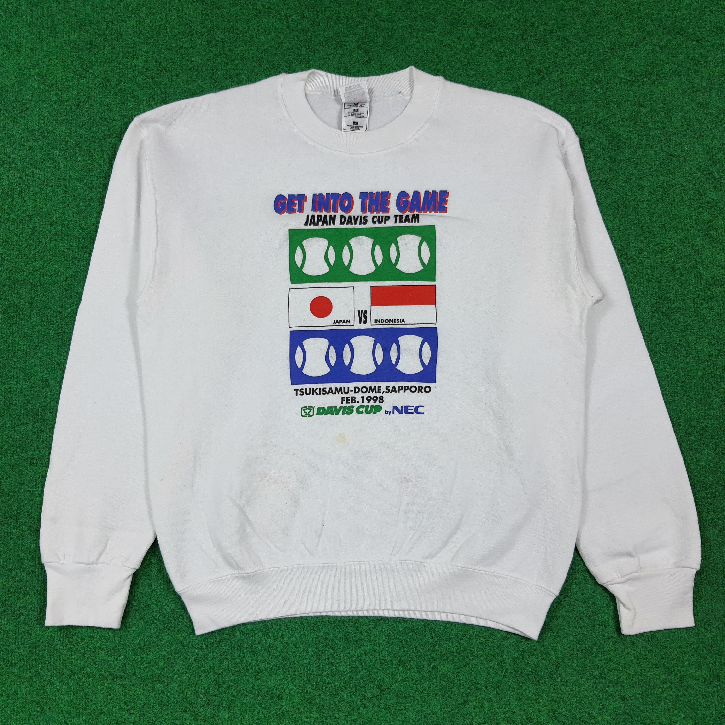 Fruit Of The Loom Vintage 90s Davis Cup Sapporo Tennis Sweatshirt C287N32 Size US M / EU 48-50 / 2 - 1 Thumbnail