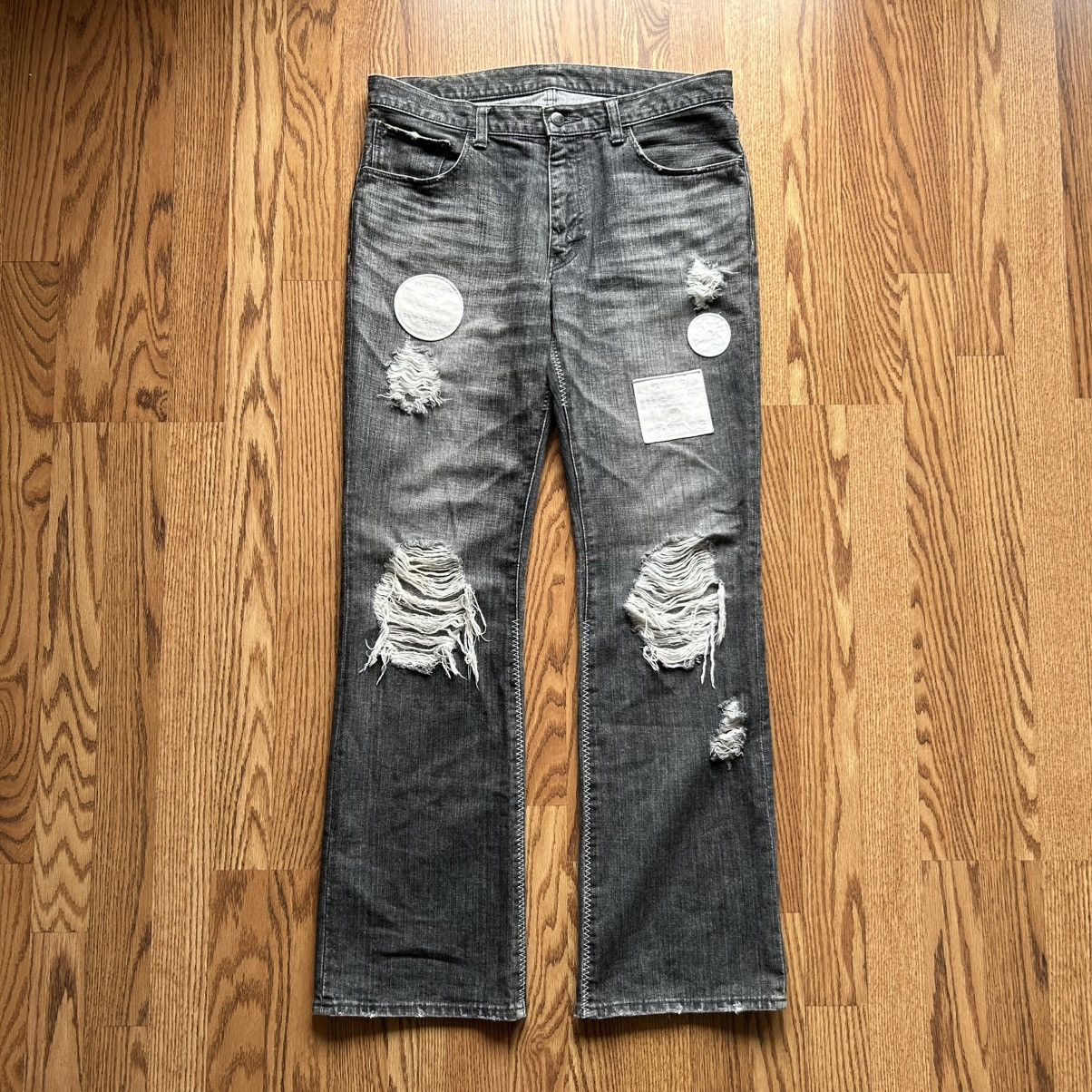 Number (N)ine Number (N)ine AW04 'Give Peace A Chance' Patch Jeans