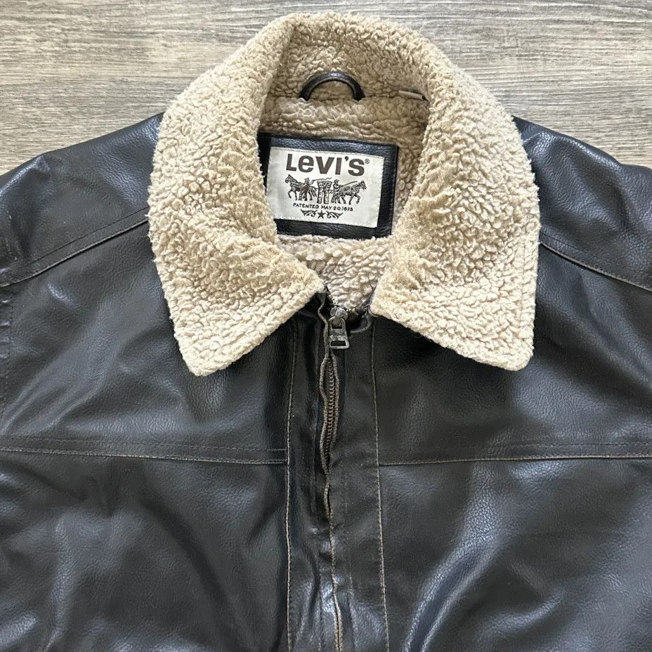 Levi's Vintage Levi's Flight Leather Bomber Sherpa Lined Size US L / EU 52-54 / 3 - 3 Thumbnail