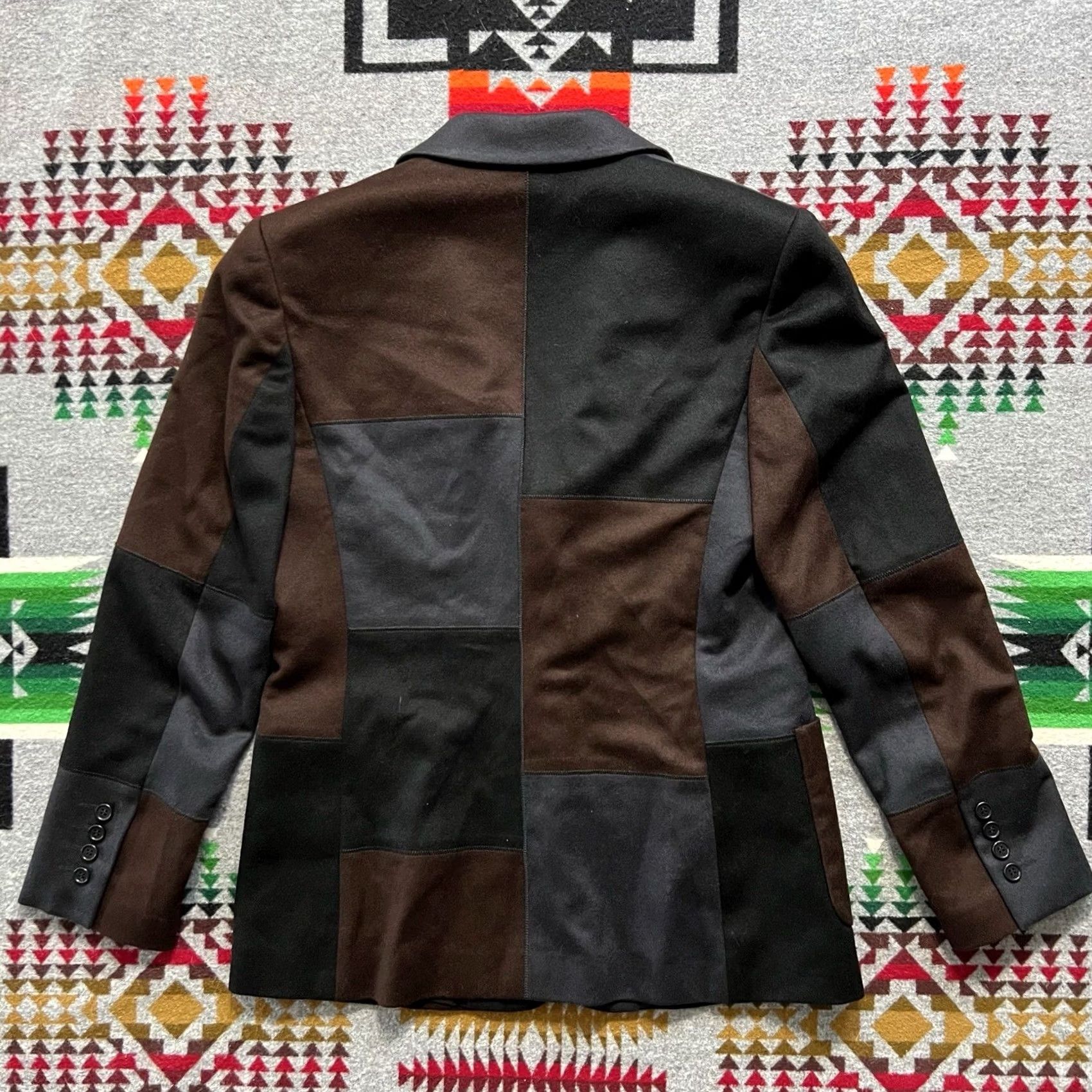 Vintage Iceberg Patchwork Blazer Womens 46 Cashmere Italy Designer Jacket A4 Size L / US 10 / IT 46 - 2 Thumbnail