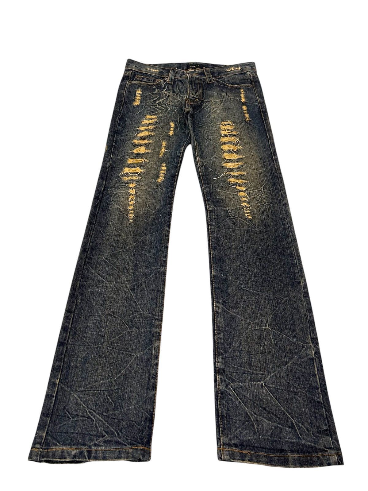 Japanese Brand × Vintage 💥Vintage K.U.I Japanese Denim Mud Wash Distressed Jeans Size US 32 / EU 48 - 2 Thumbnail