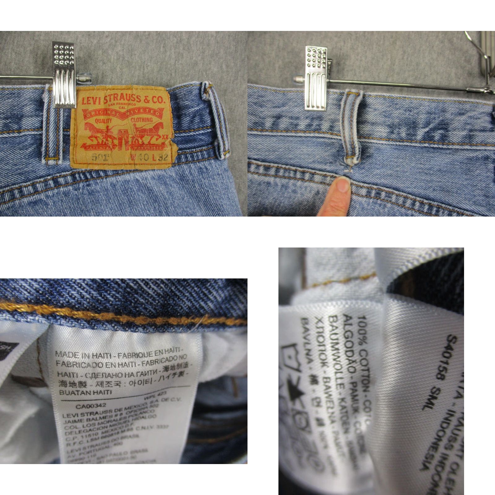 Levi's VINTAGE Levi's 501 Jeans Mens 40x32 Blue Denim Straight Leg Button Fly Jeans 501 Red Tab Mens Size US 40 / EU 56 - 8 Thumbnail