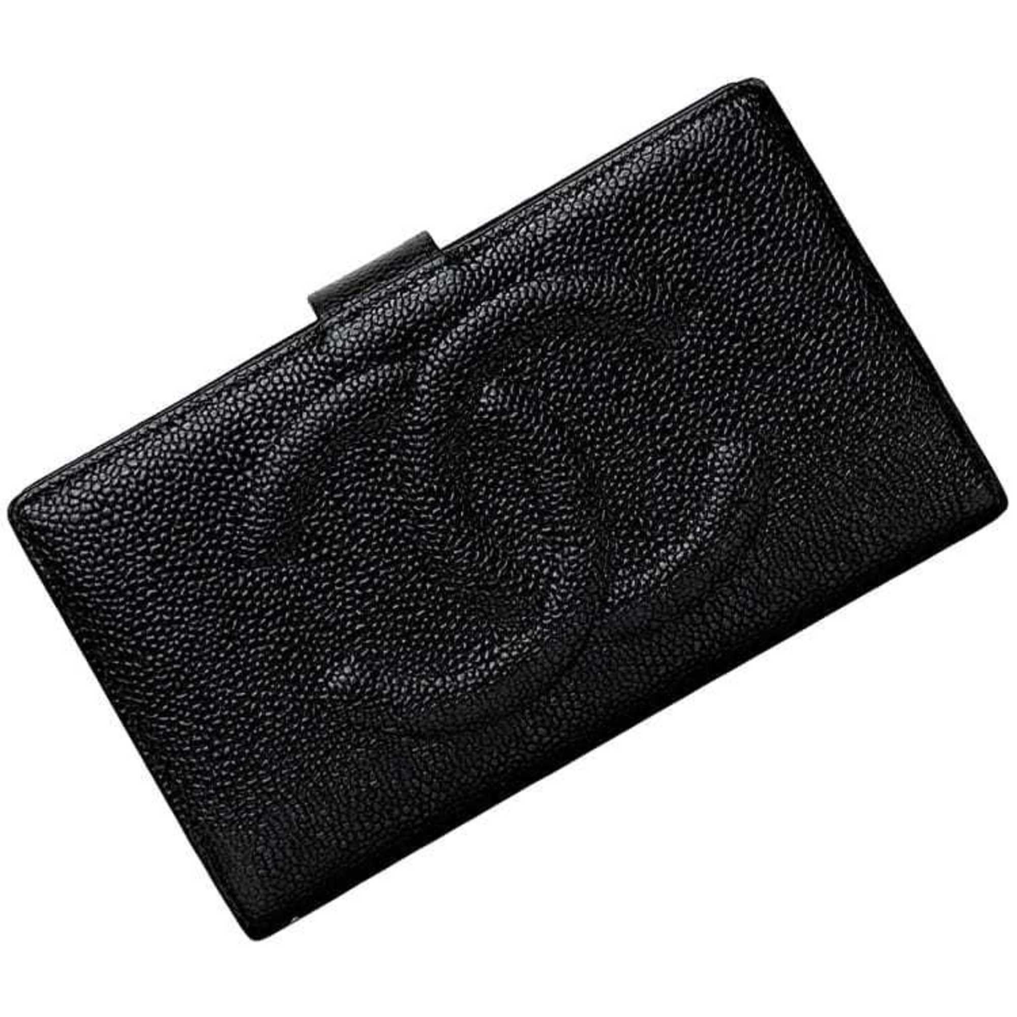 Chanel Chanel Bi-fold Long Wallet f-22076 Black A13498 Leather Caviar ...