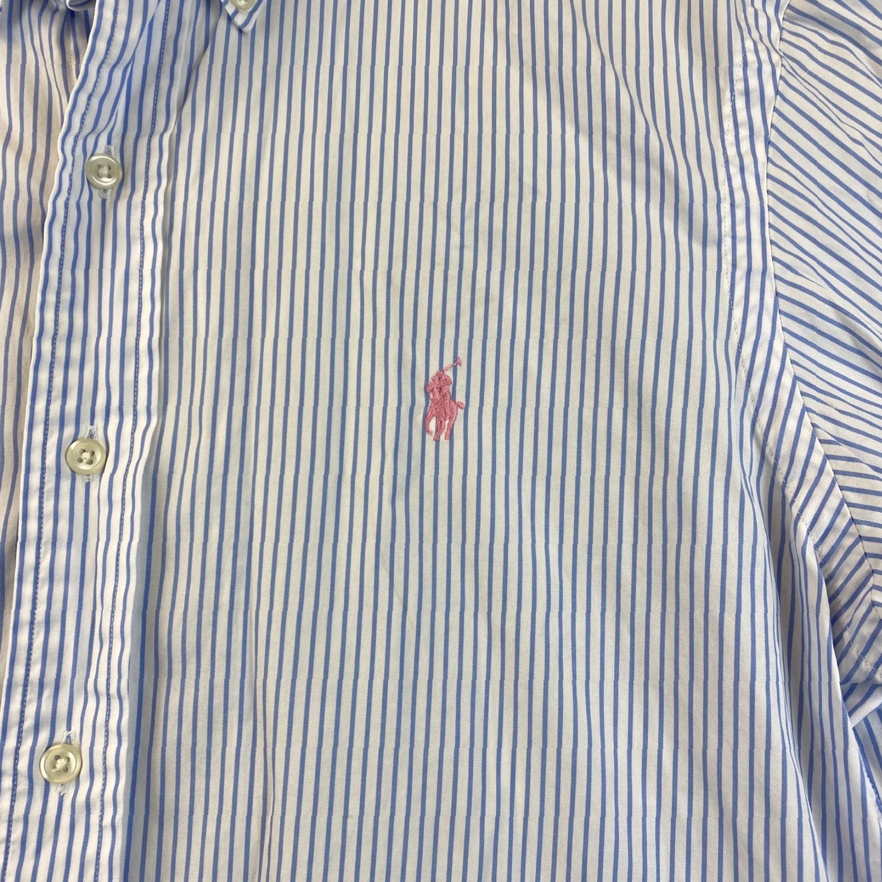 Polo Ralph Lauren VINTAGE Ralph Lauren Polo Shirt Men Large Size 15.5 Blue Cotton Button-Down Long Sleeve Casual Size US M / EU 48-50 / 2 - 2 Thumbnail