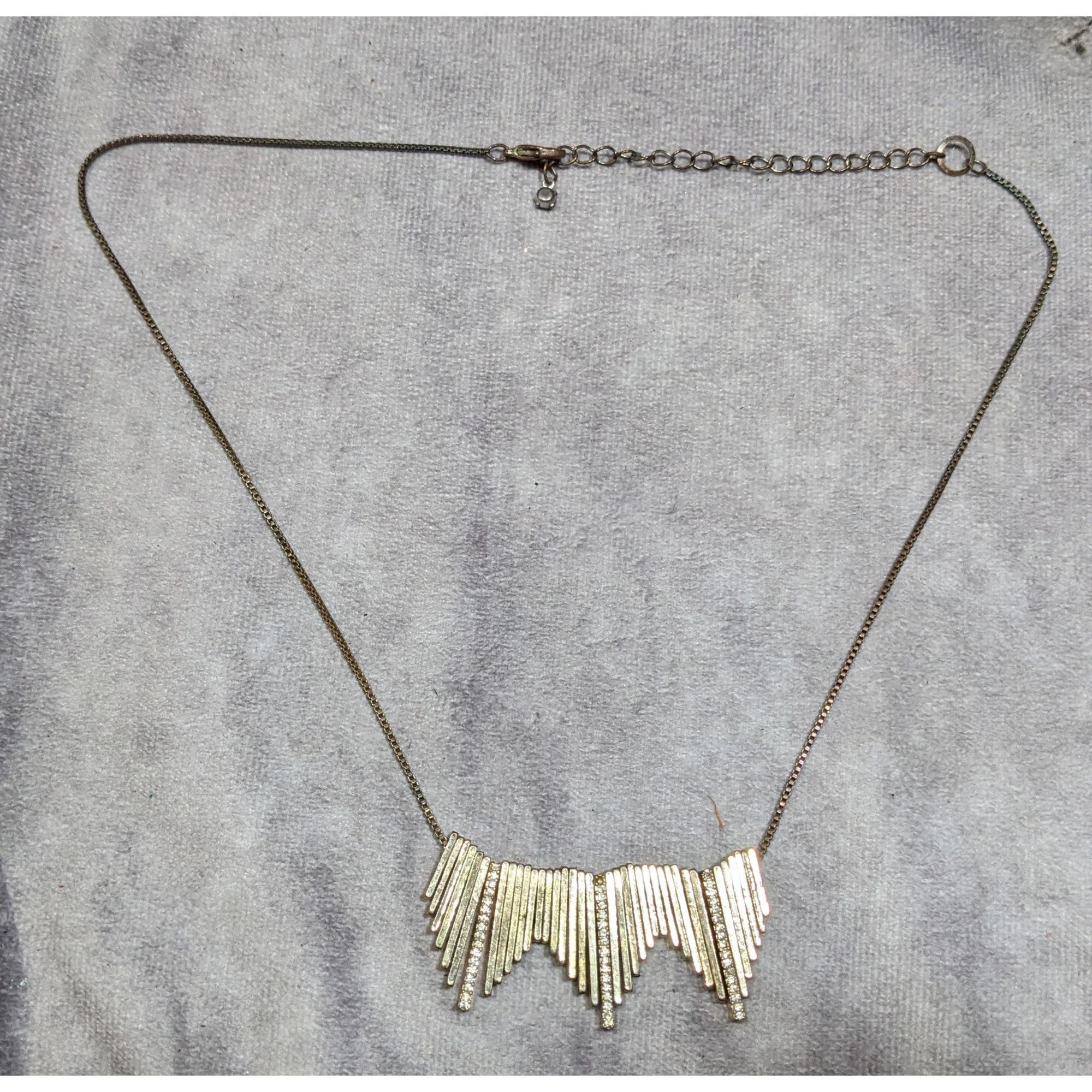 Other Elegant Glam Staggered Metal Fringe Necklace With Rhinestone Size ONE SIZE - 6 Thumbnail