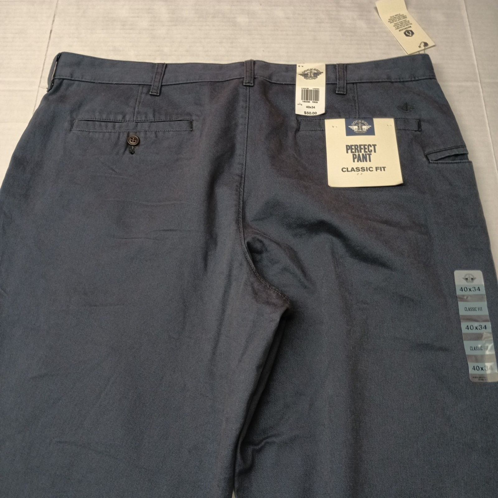 Dockers Dockers Men's Classic Fit Perfect Pants Navy Blue 40x34 New Size US 40 / EU 56 - 8 Thumbnail