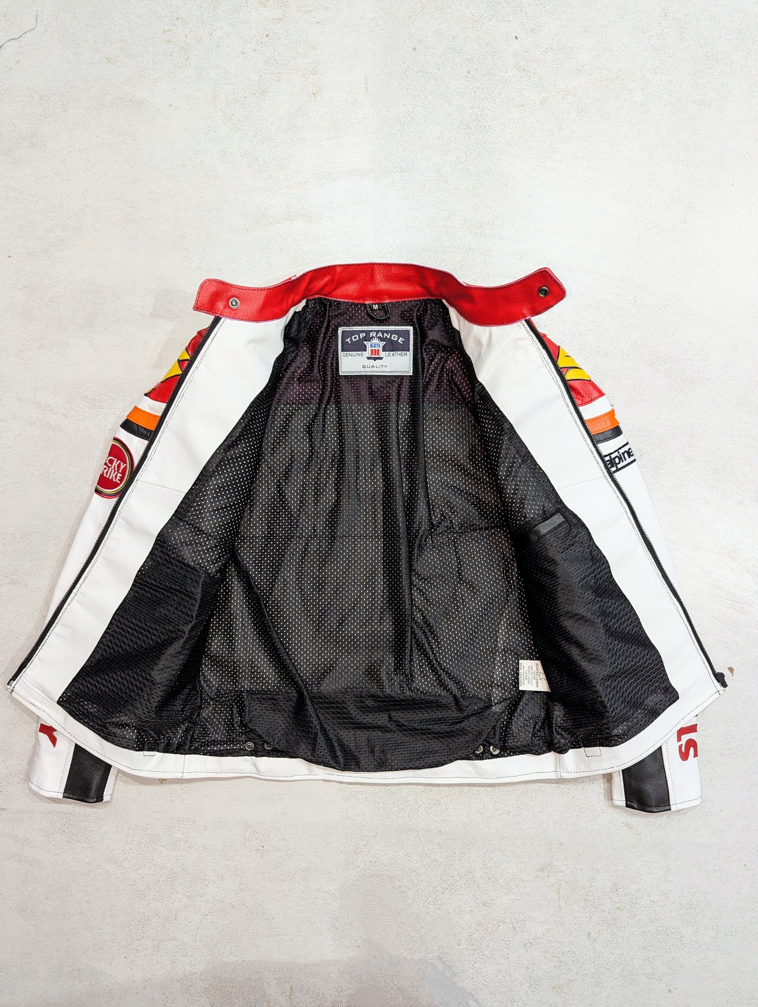 🔥 LUCKY STRIKE 🔥 RARE 90s LEATHER JACKET STREETWEAR