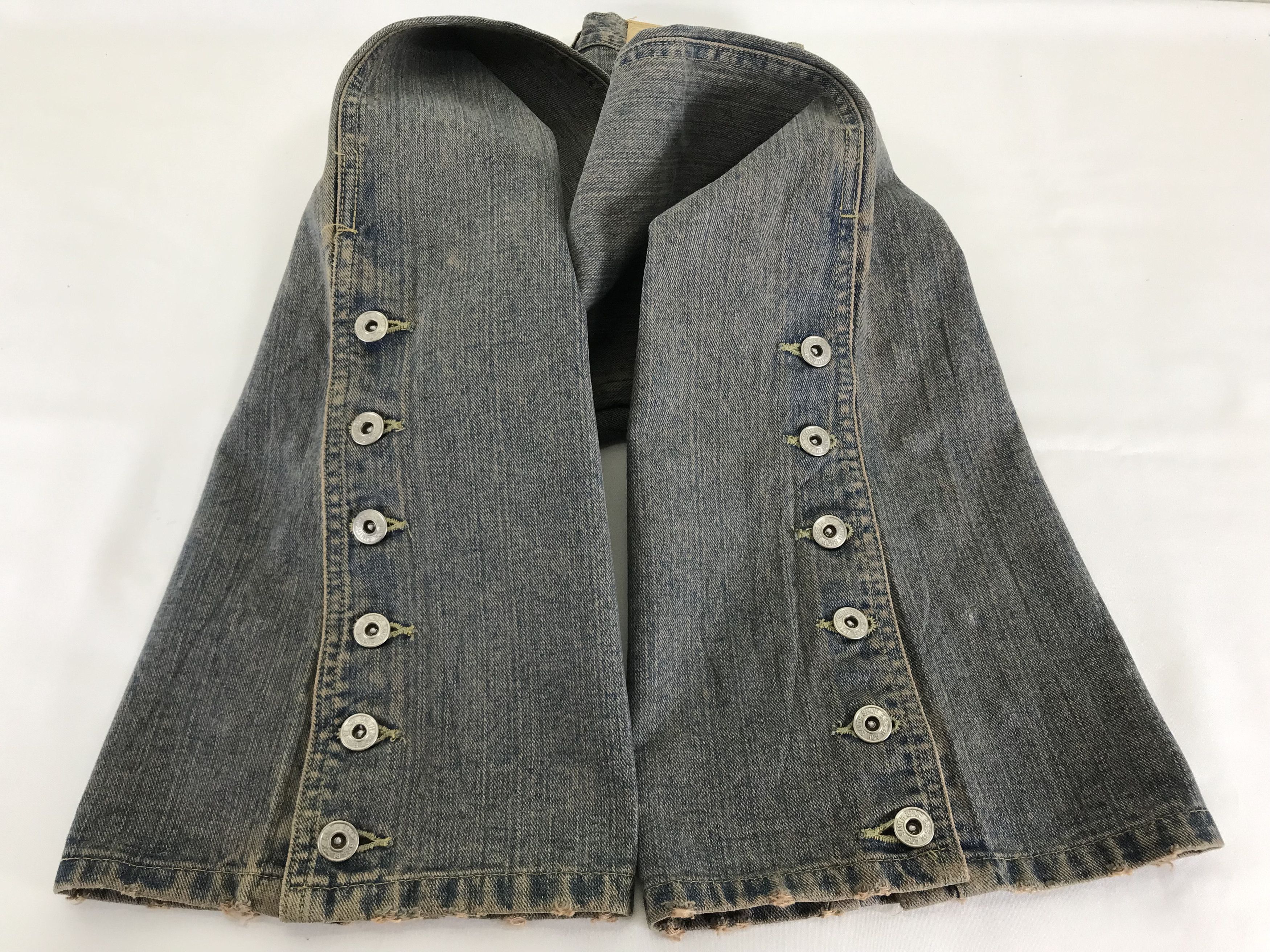 Indigo Vintage Indigo Mud Wash Button Leg Flare Jeans Size 25" / US 0 / IT 36 - 11 Thumbnail
