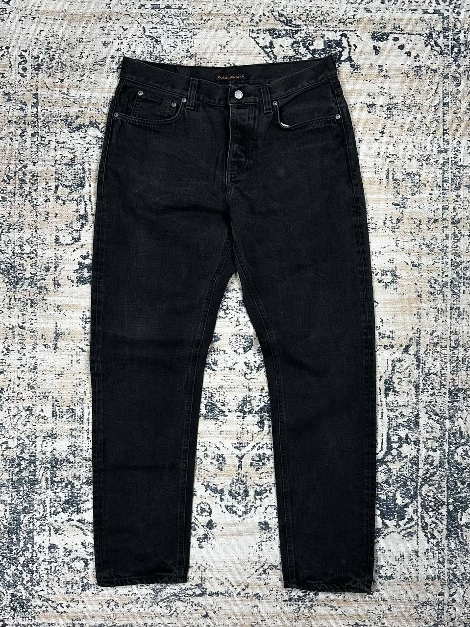 Nudie Jeans Nudie wide leg jeans Black Faded Denim Made In Italy Size US 33 - 1 Thumbnail