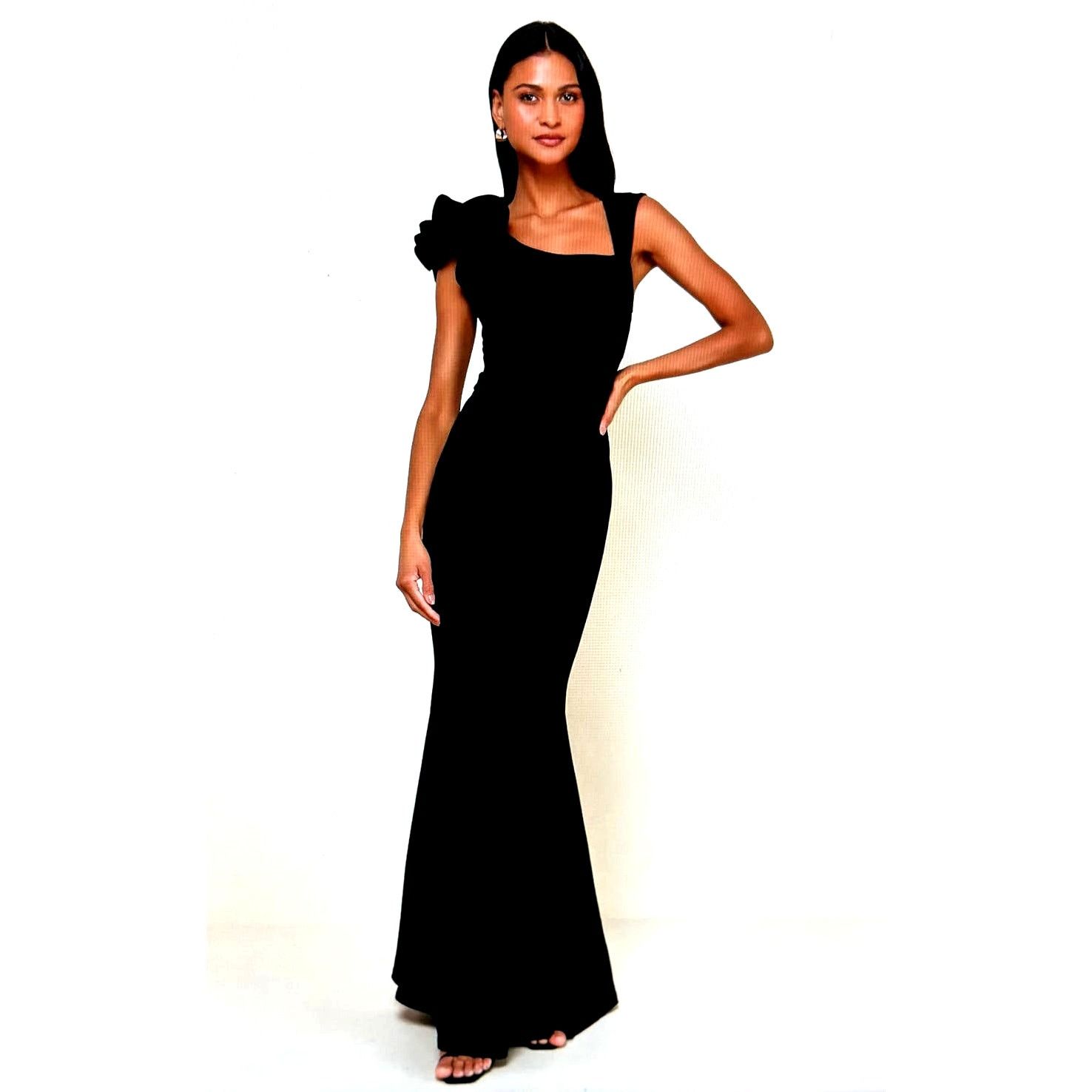 Other LuLu's Lucette Black Sleeveless Ruffled Mermaid Gown XS Size XS / US 0-2 / IT 36-38 - 4 Thumbnail