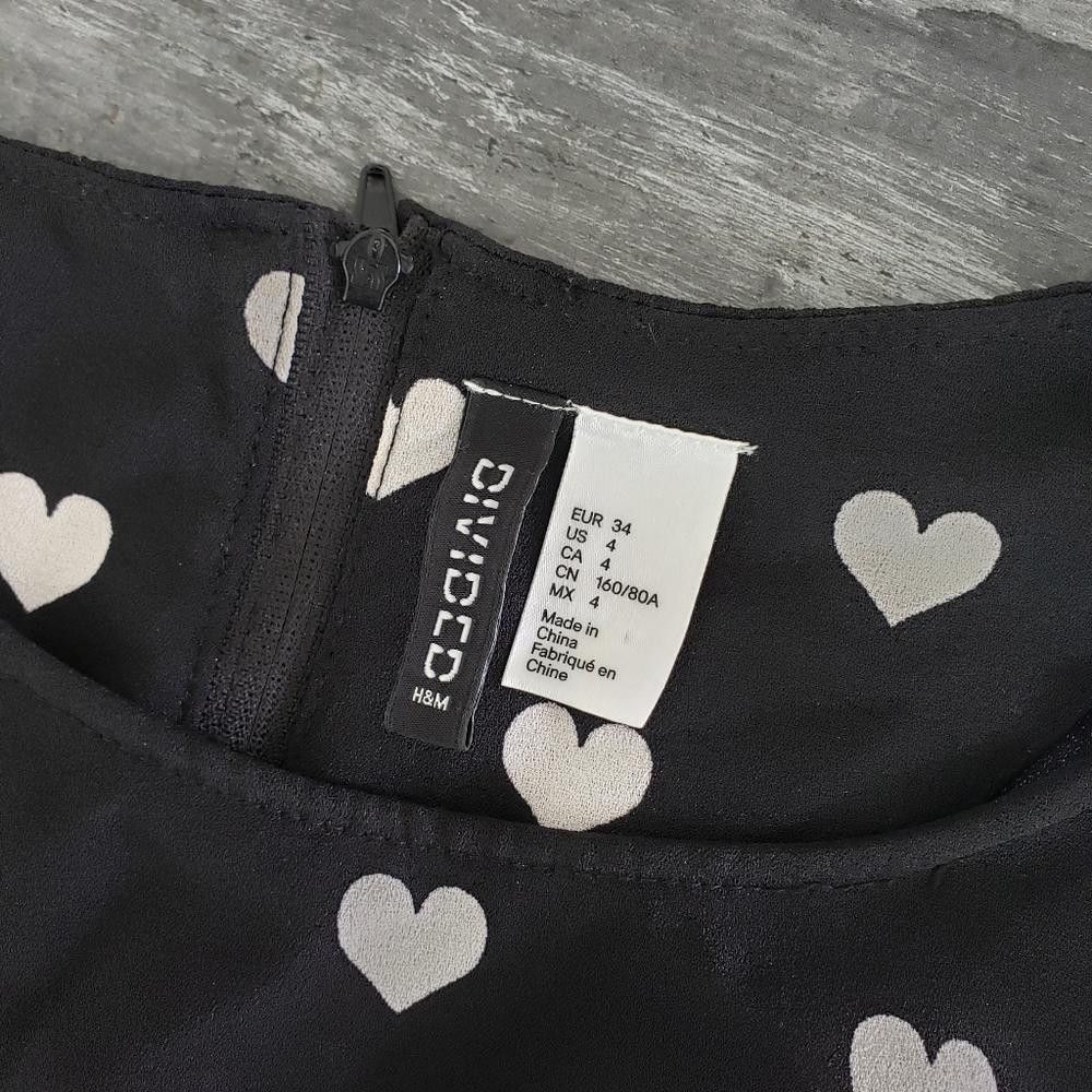 Divided Black White Heart Detailed Divided Mini Size S / US 4 / IT 40 - 3 Thumbnail