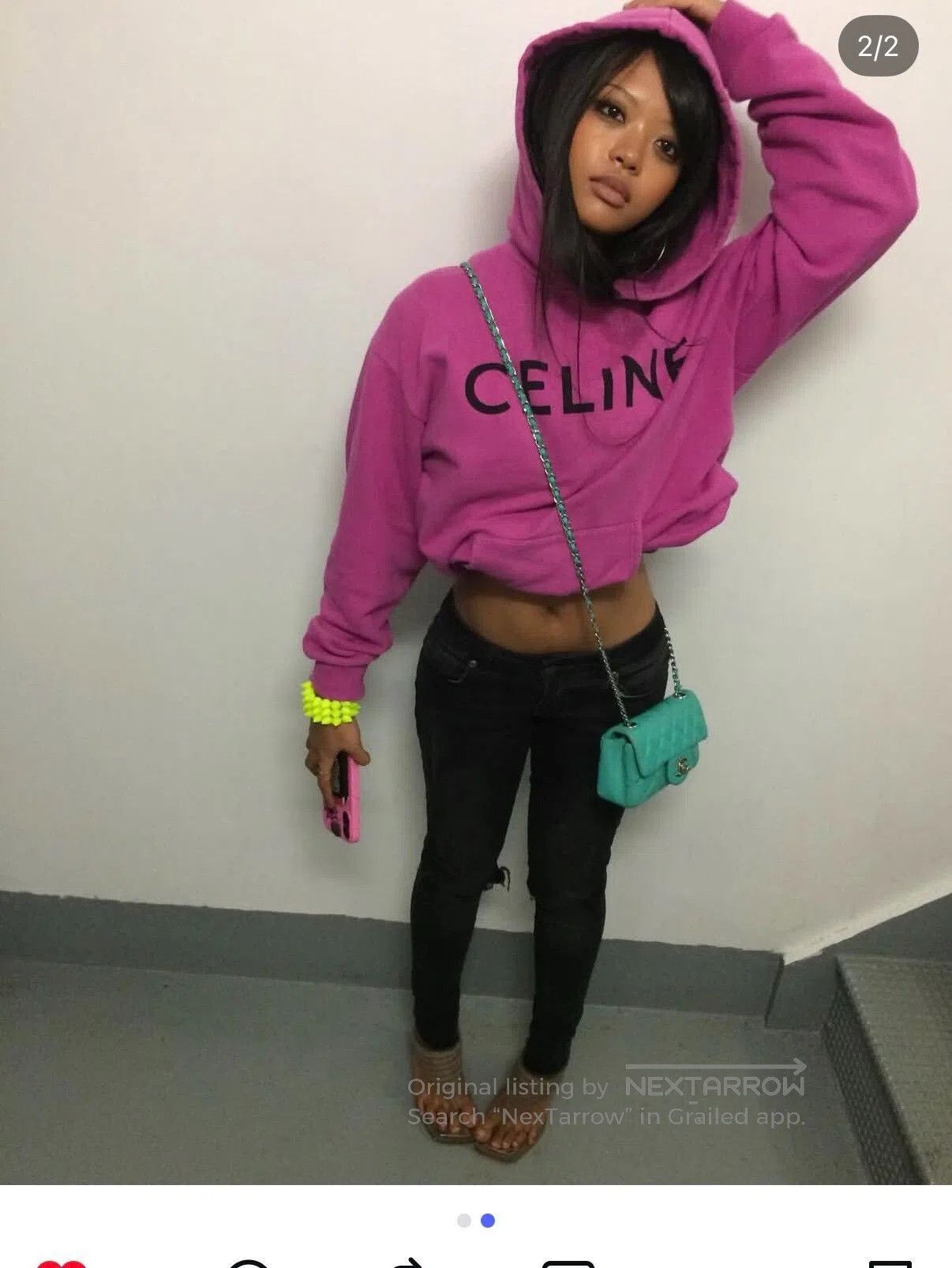 Celine Celine Pink Hoodie Sweater. Size L / US 10 / IT 46 - 7 Thumbnail