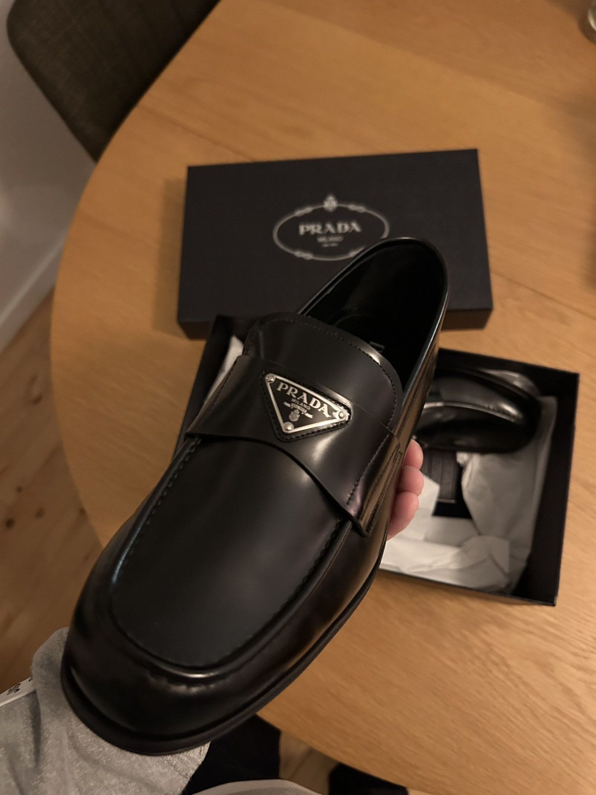 Prada Prada Leather Logo Loafers Size US 10 / EU 43 - 6 Thumbnail