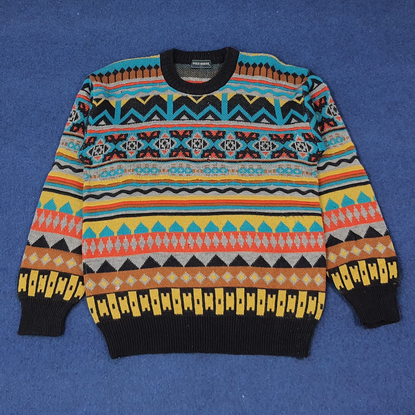 Designer × Vintage Vintage Polo Horse Knitted Sweatshirt Knitwear C220N20 Size US M / EU 48-50 / 2 - 1 Thumbnail