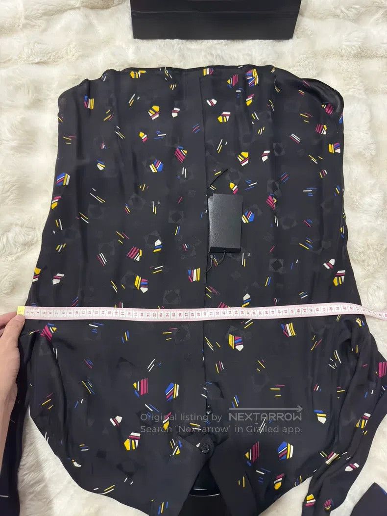 Saint Laurent Paris size 38 Mondrian Silk Shirt