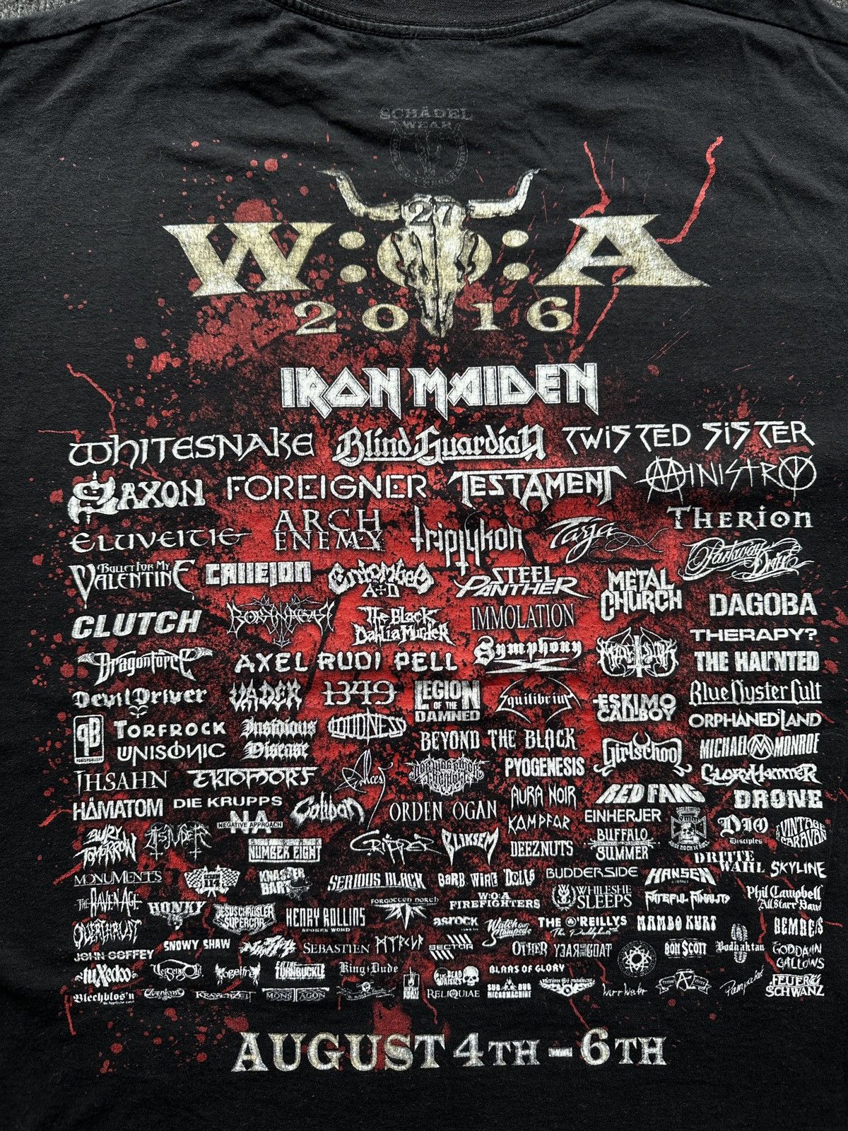 Band Tees 🚨 WACKET 2016 IRON MAIDEN Tee band big logo TOUR FEST Size US M / EU 48-50 / 2 - 11 Thumbnail