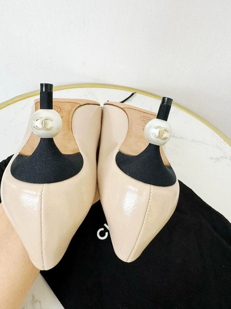 Chanel Chanel Beige Heels with Black Tip -2505 Size US 6 / IT 36 - 5 Thumbnail