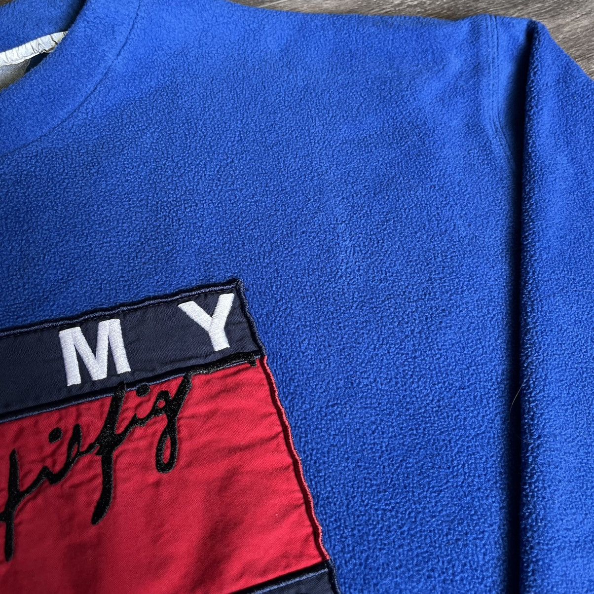 Tommy Hilfiger Vintage 1990s Tommy Hilfiger Jeans Flag Fleece Crewneck Blue Size US XL / EU 56 / 4 - 7 Thumbnail