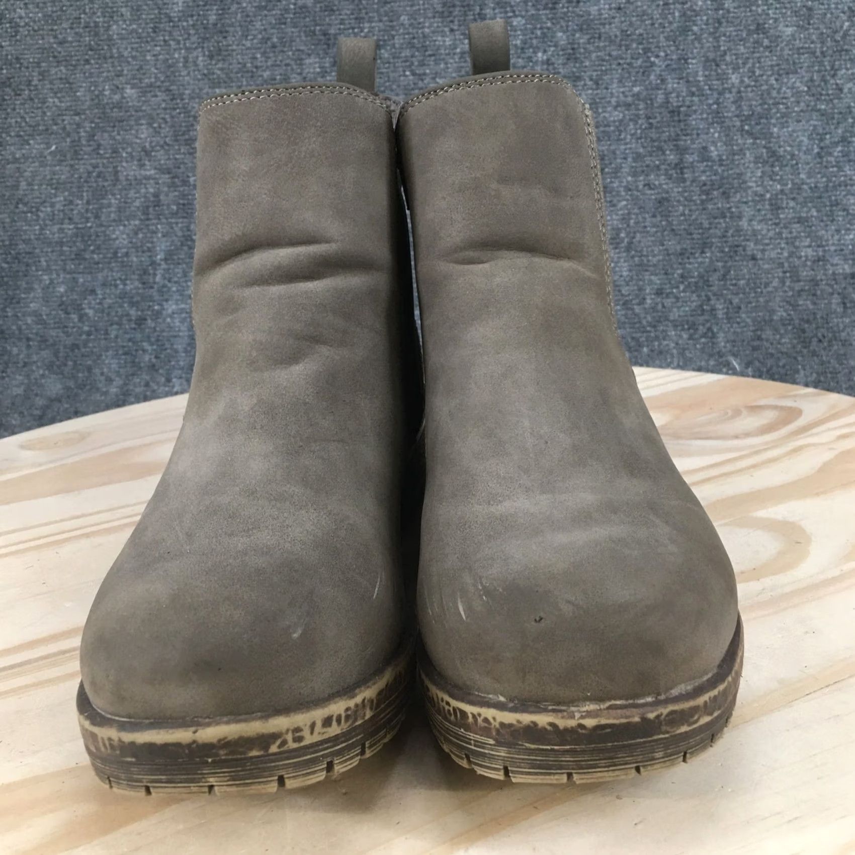 Vintage Maurices Boots Womens 8.5 M Anna Chelsea Booties Grey Faux Leather Ankle Top shoe Size M / US 6-8 / IT 42-44 - 7 Thumbnail