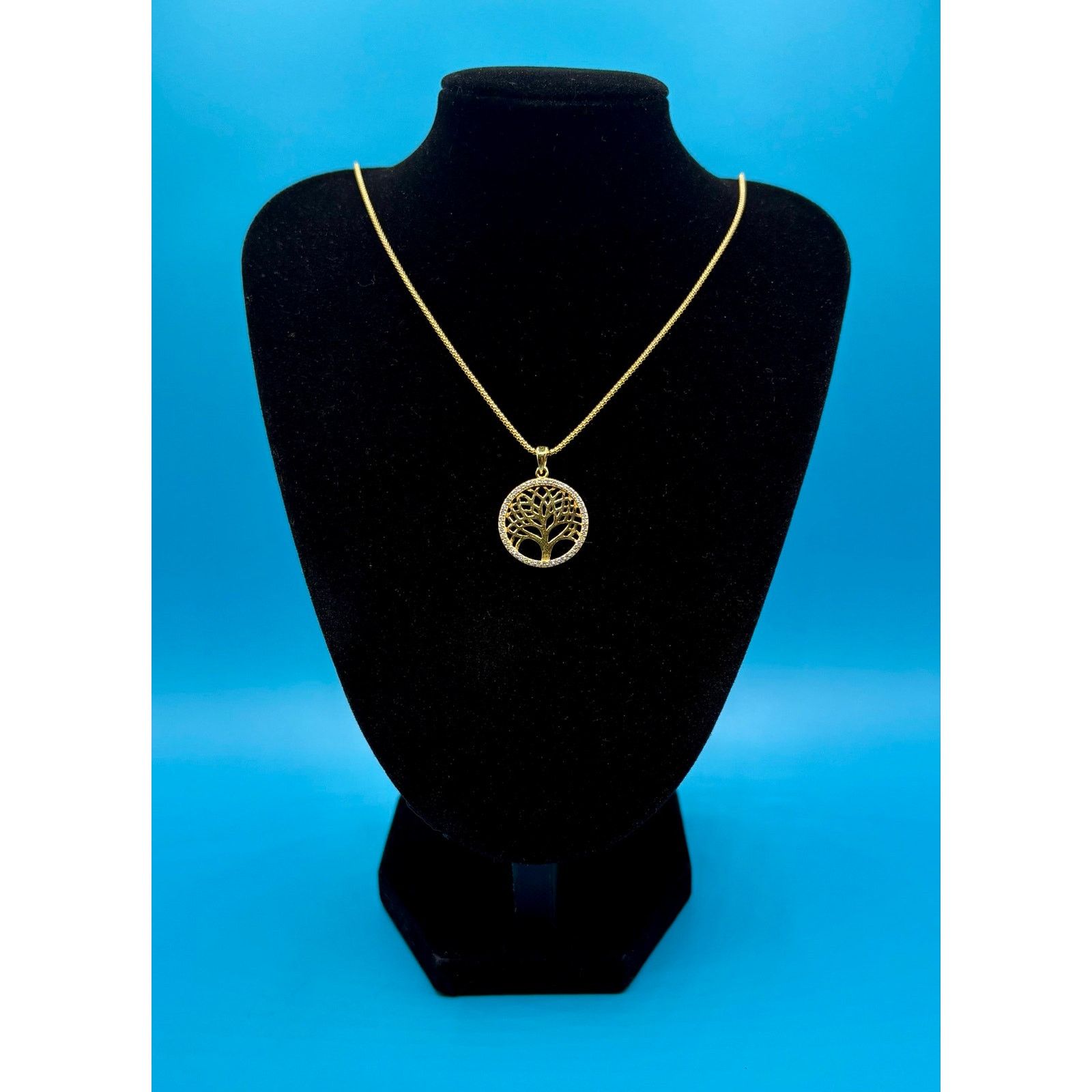 Jewelry 18K Gold Vermeil over 925 Moissanite Tree of Life Necklace Size ONE SIZE - 5 Thumbnail