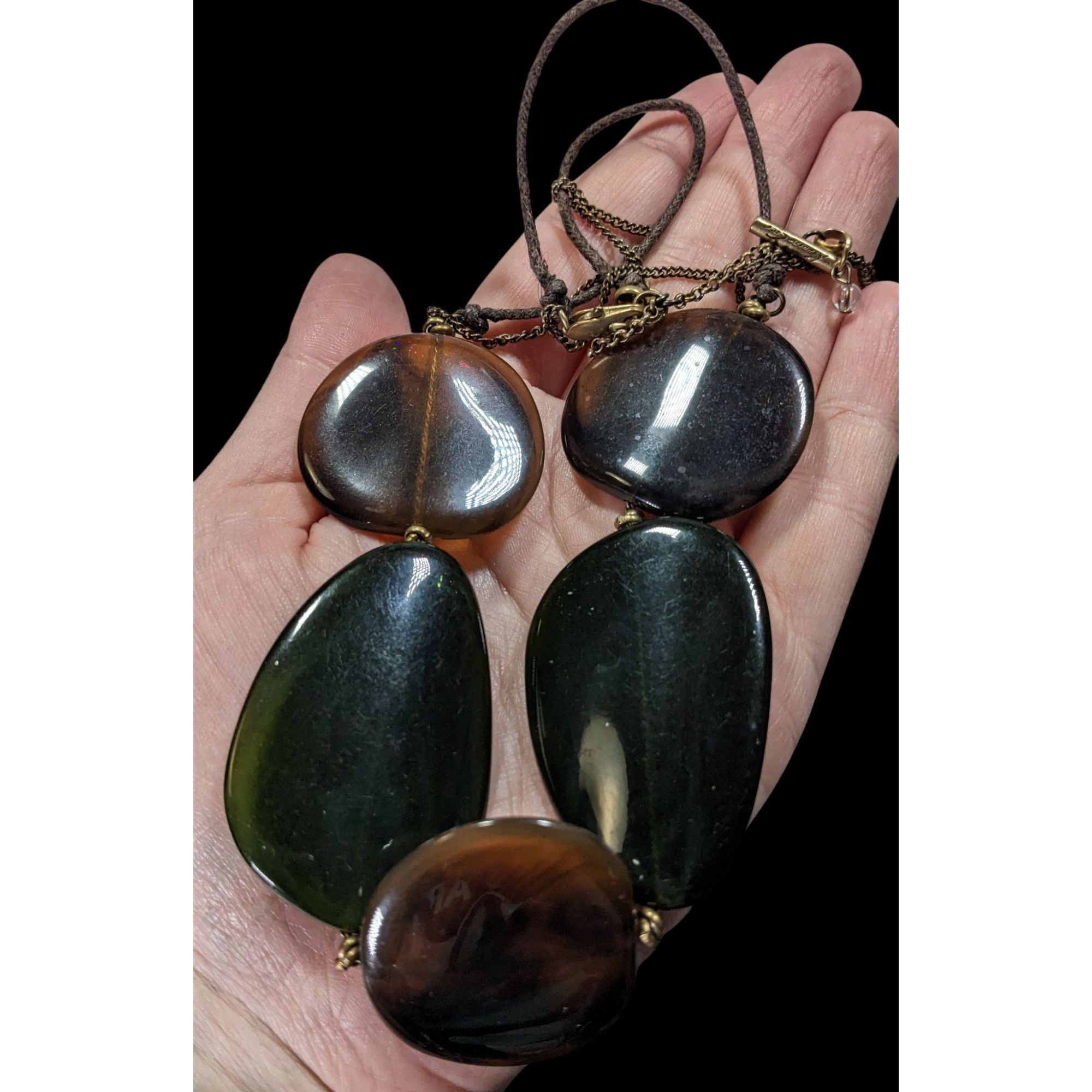 Kenneth Cole Kenneth Cole Brown & Green Beaded Statement Necklace With Ad Size ONE SIZE - 3 Thumbnail