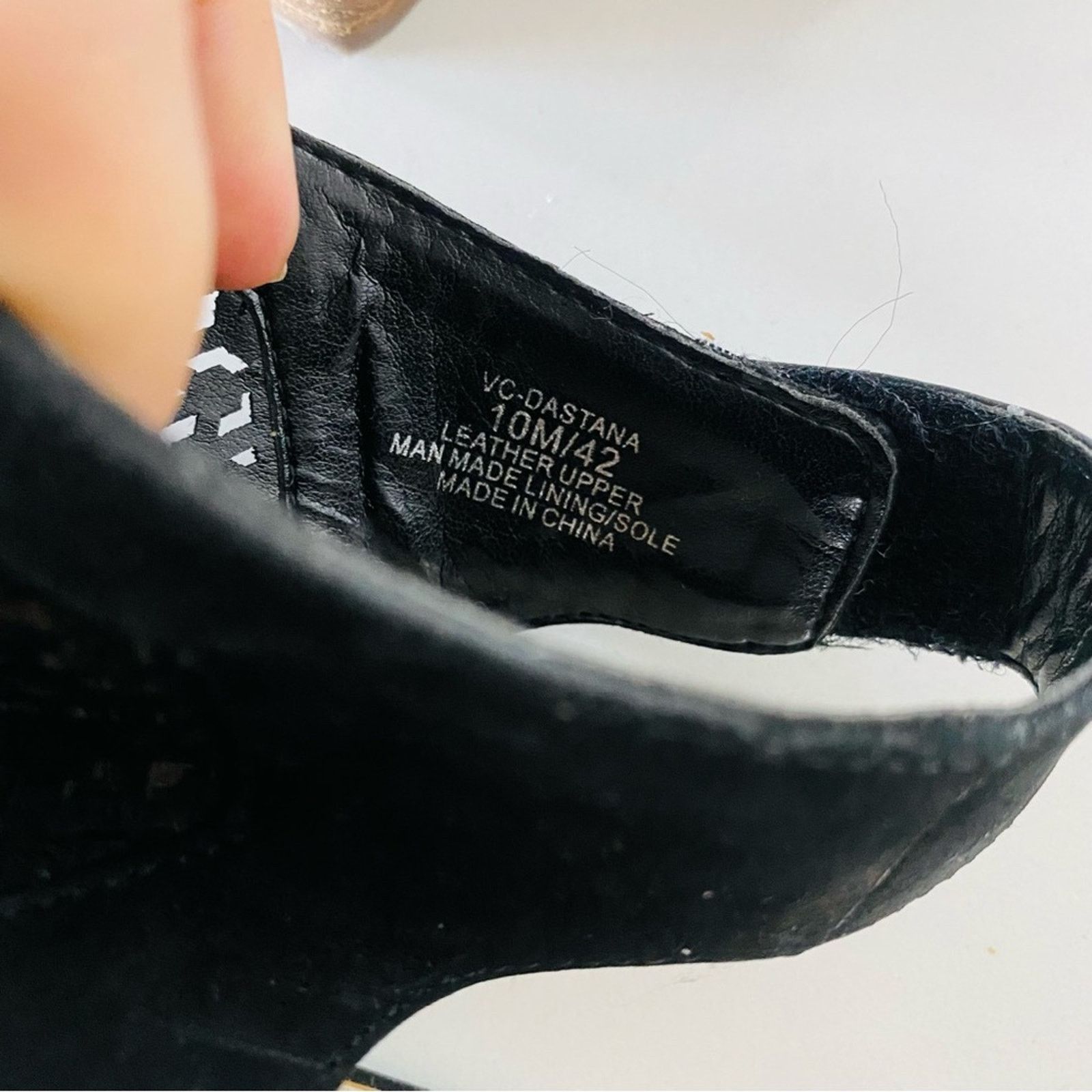Vince Camuto VINCE CAMUTO Black Leather Slingback Open Toe Sandals Heel Size US 10 / IT 40 - 7 Thumbnail