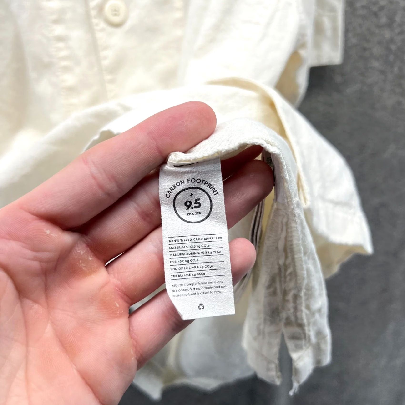 Allbirds Allbirds Shirt Mens Medium Ivory Button Down Camp Style Organic Cotton Blend Shirt Size US M / EU 48-50 / 2 - 4 Thumbnail