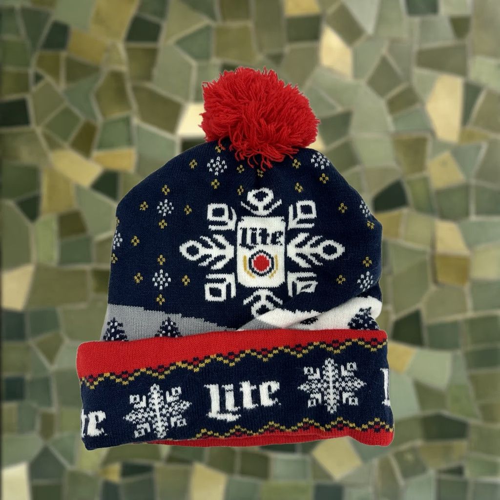 Vintage VINTAGE Miller Lite Beanie Unisex Hat Cuffed Pom Holiday Winter Red Knit 90s Beer Hipster Mens Womens Unbranded Beanie Size ONE SIZE - 1 Thumbnail