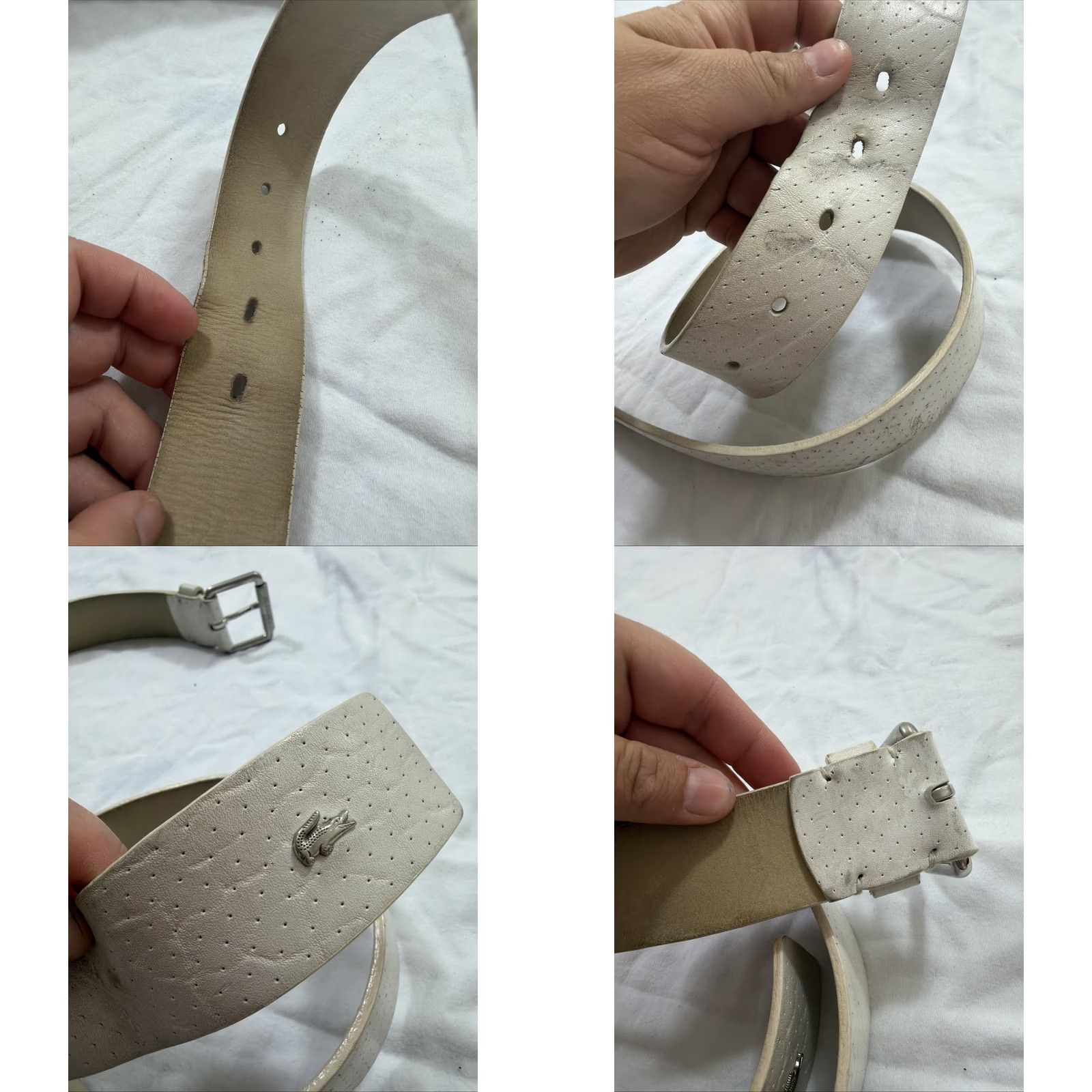 Lacoste Lacoste White Leather Belt Size 40 Men Belt Leather White Lacoste 40 Mens Size 40 - 9 Thumbnail