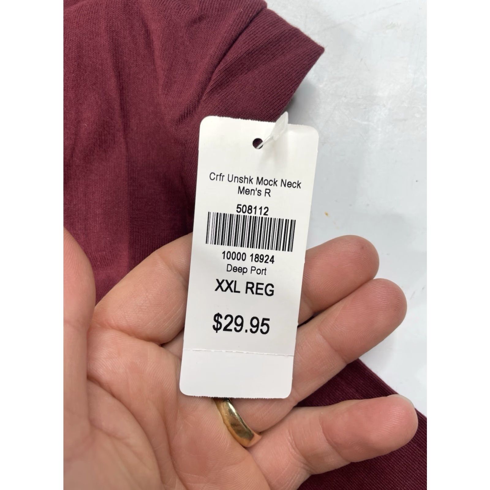 Vintage NWT LL Bean Shirt Men's 2XL Carefree Unshrinkable Mockneck Long Sleeve Burgundy Red Cotton Knit Botton-Up Mockneck Shirt Mens Regular Fit Size US XXL / EU 58 / 5 - 3 Thumbnail