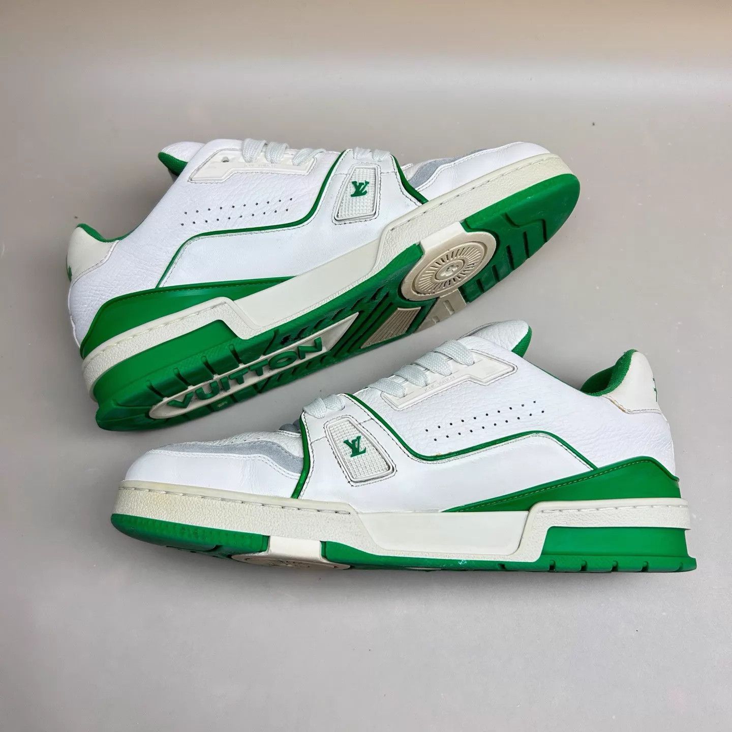 Louis Vuitton LV Trainer White Green Full Print Size 41 95 New Size US 8 / EU 41 - 4 Thumbnail