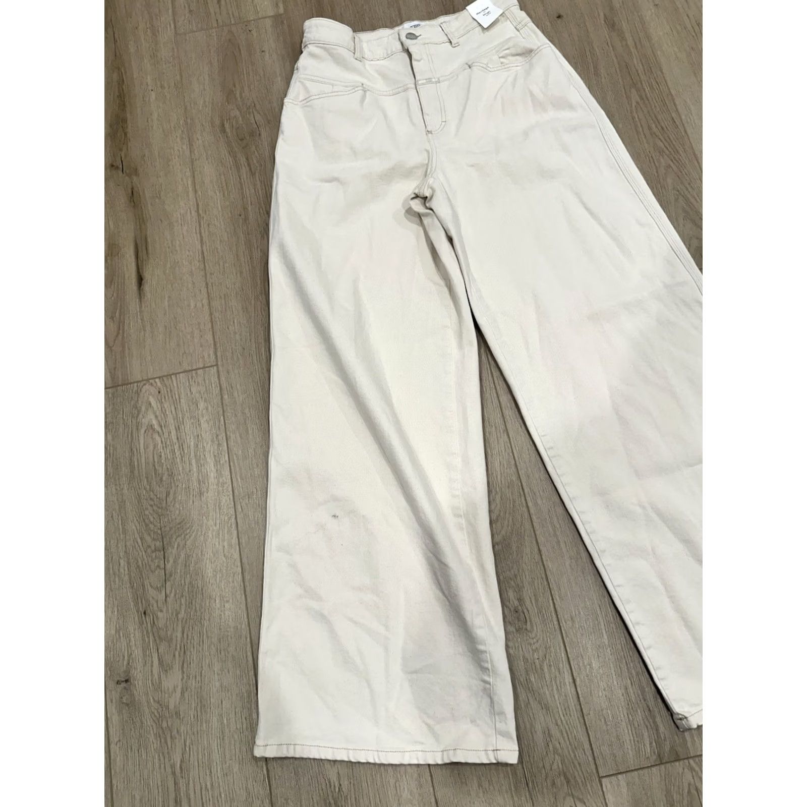 CLOSED NWT CLOSED Ivory Wide-Leg Denim Jeans 29 High Waist Flared-x Heritage Fit 5-Pocket Size 29 Womens Jeans Size 29" - 3 Thumbnail