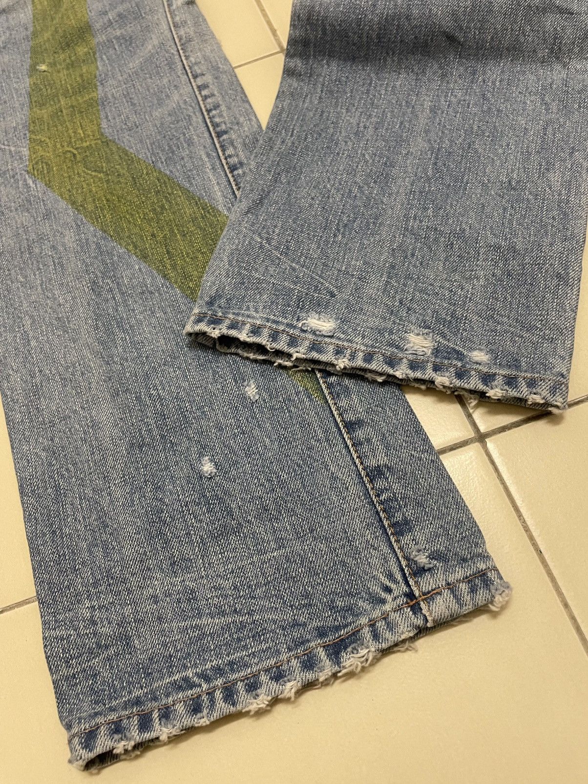 Japanese Brand RNA inc Slang Multicolor Paint Geometric Distressed Denim Size US 29 - 7 Thumbnail