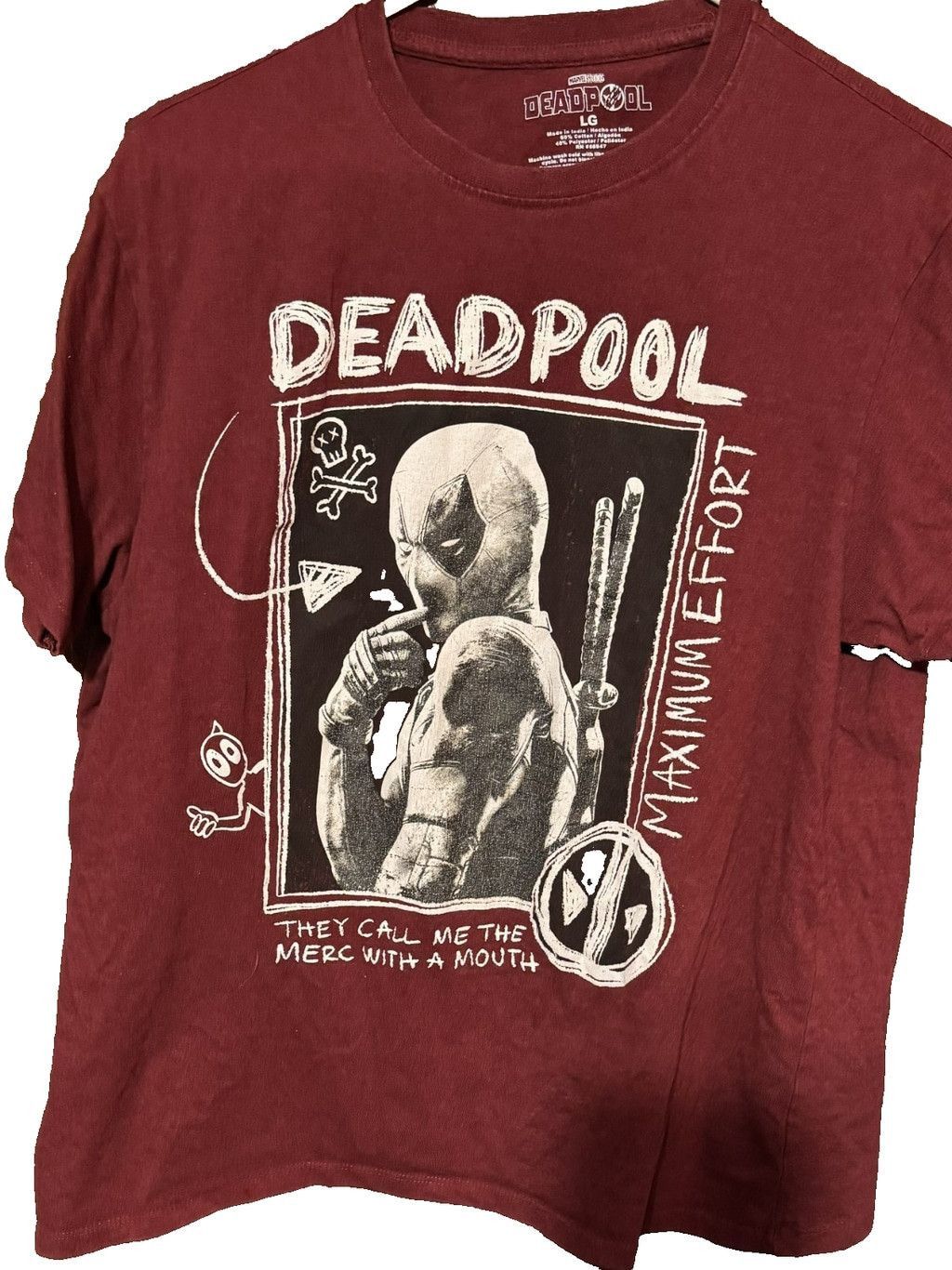 Marvel Comics Deadpool Marvel Short Sleeve Tee shirt Men's Sz L Red marvel Size US L / EU 52-54 / 3 - 1 Thumbnail