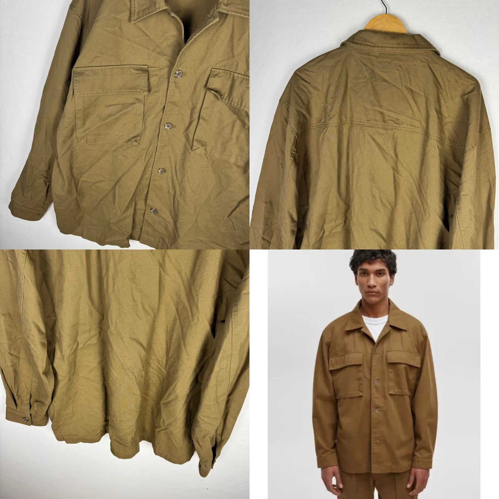 Vintage Mode of One Brown Cotton Button Up Shirt Jacket XXL Mens Size US XXL / EU 58 / 5 - 9 Thumbnail