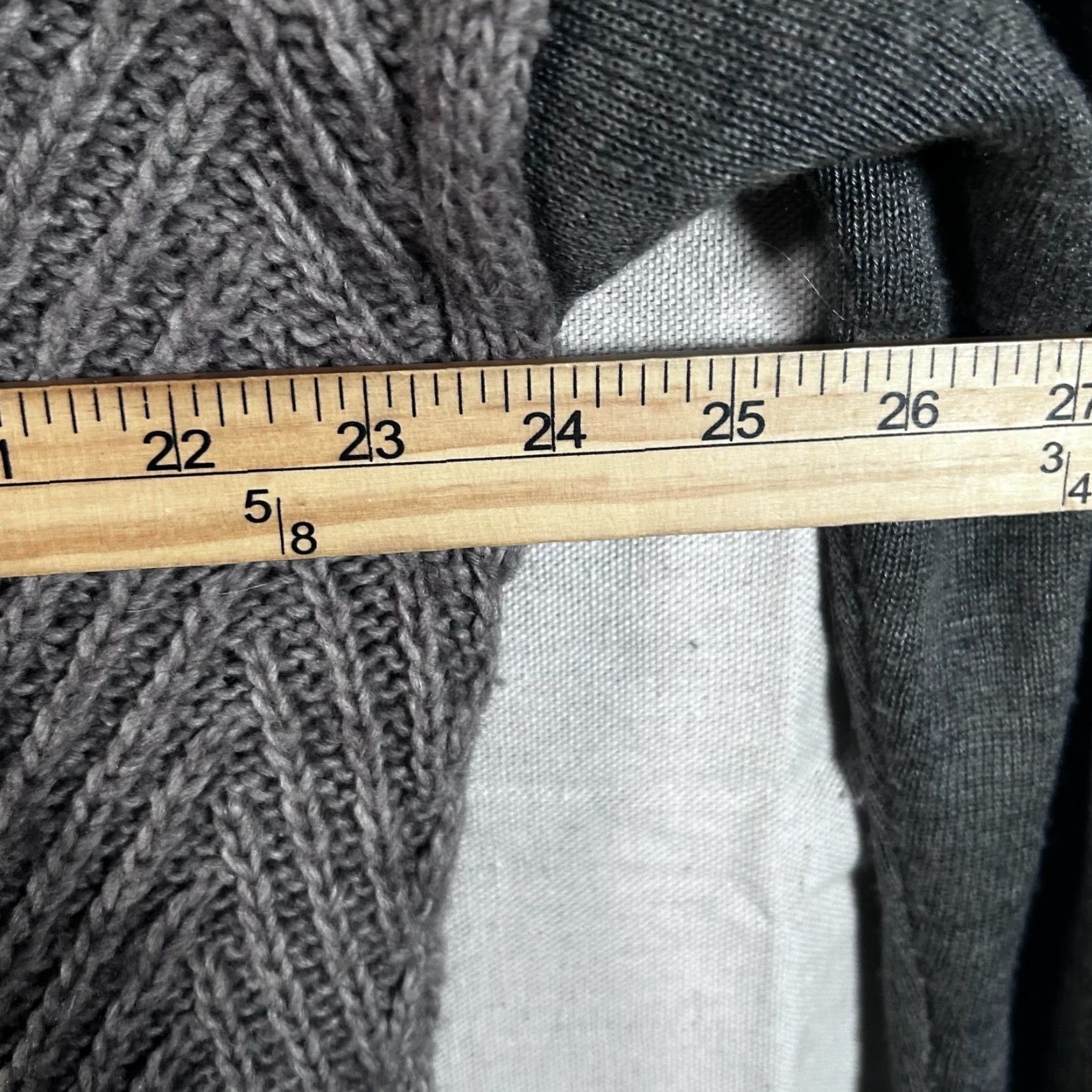 Vintage Woolrich Womens XL Gray Chevron Knit Layered Look Mock Neck Sweater Wool Blend Size XL / US 12-14 / IT 48-50 - 5 Thumbnail
