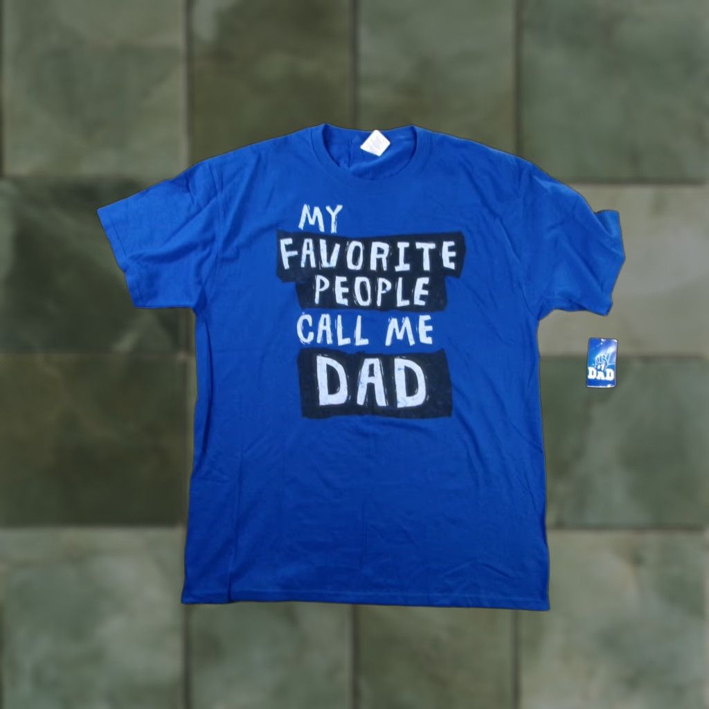 Vintage VINTAGE Dad Graphic Print T-Shirt Men Large Blue "My Favorite People Call Me Dad" Casual Classic Mens Size US L / EU 52-54 / 3 - 1 Thumbnail