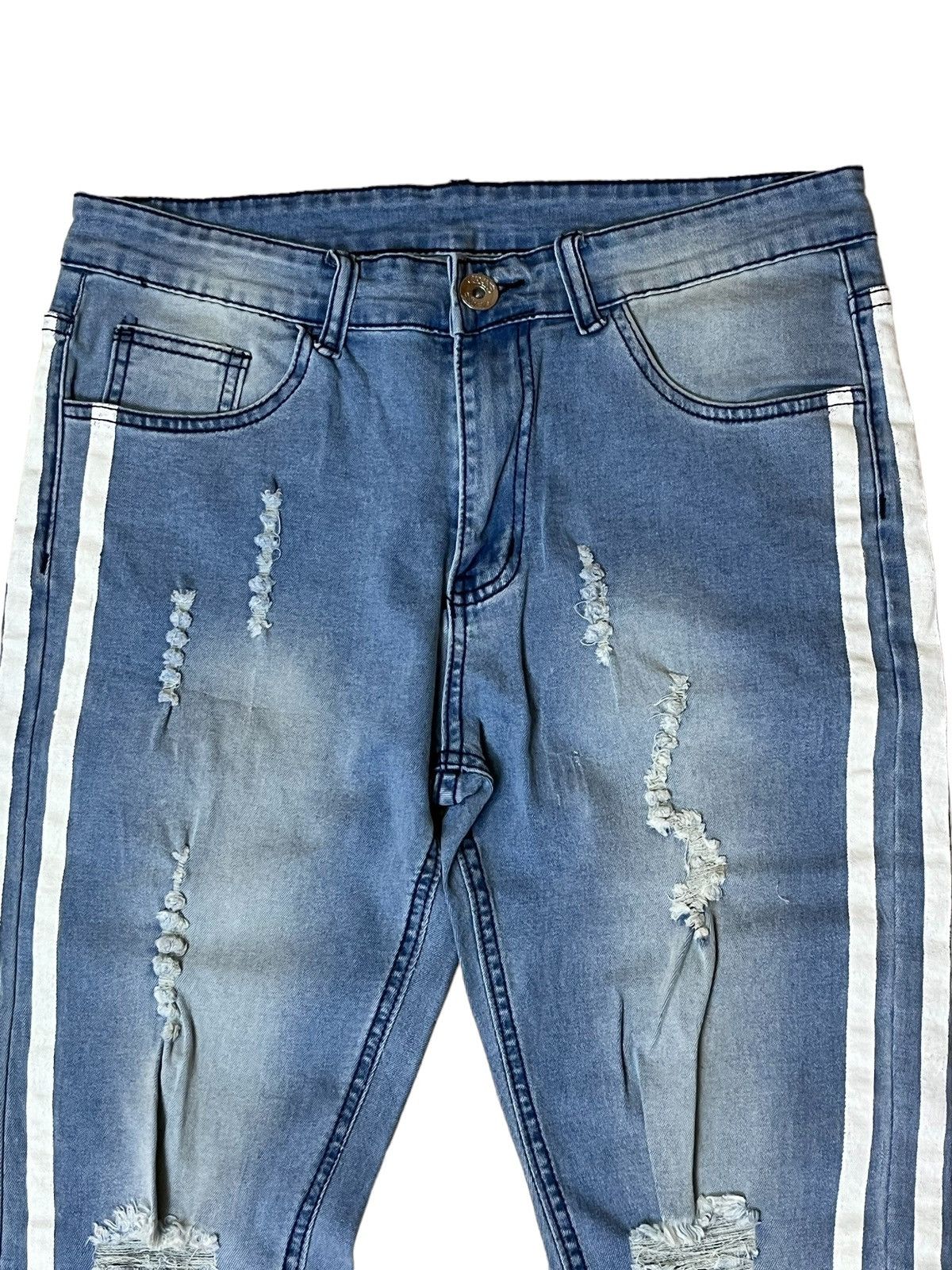 Japanese Brand JAPANESE DENIM STRETCH COTTON DISTRESS STYLE JEANS Size US 32 / EU 48 - 4 Thumbnail