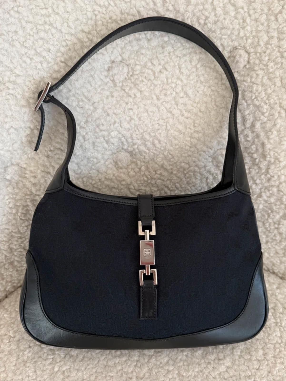 Gucci Gucci Jackie GG Canvas Shoulder Bag – Black Size ONE SIZE - 3 Thumbnail