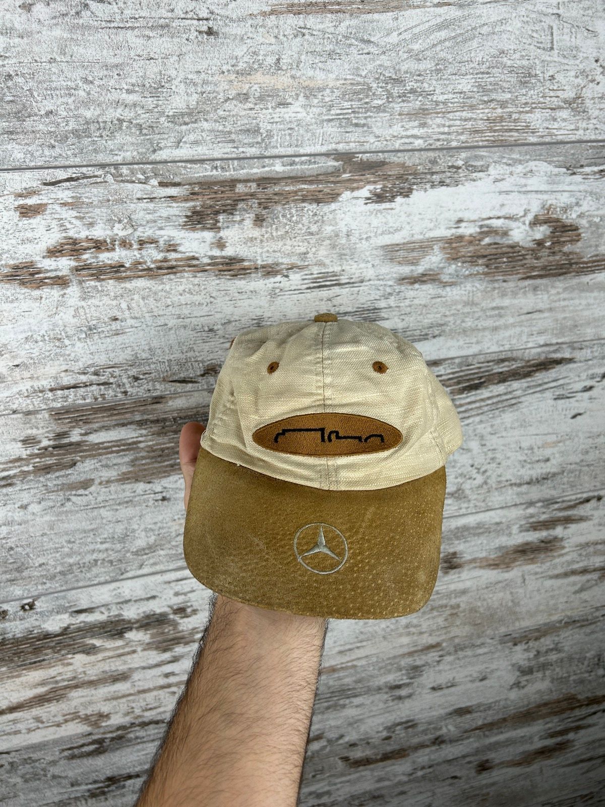 Pre-owned Mercedes-benz Mens Very Mercedes Benz Cap Vintage Hats Y2k Brown In Brown/beige