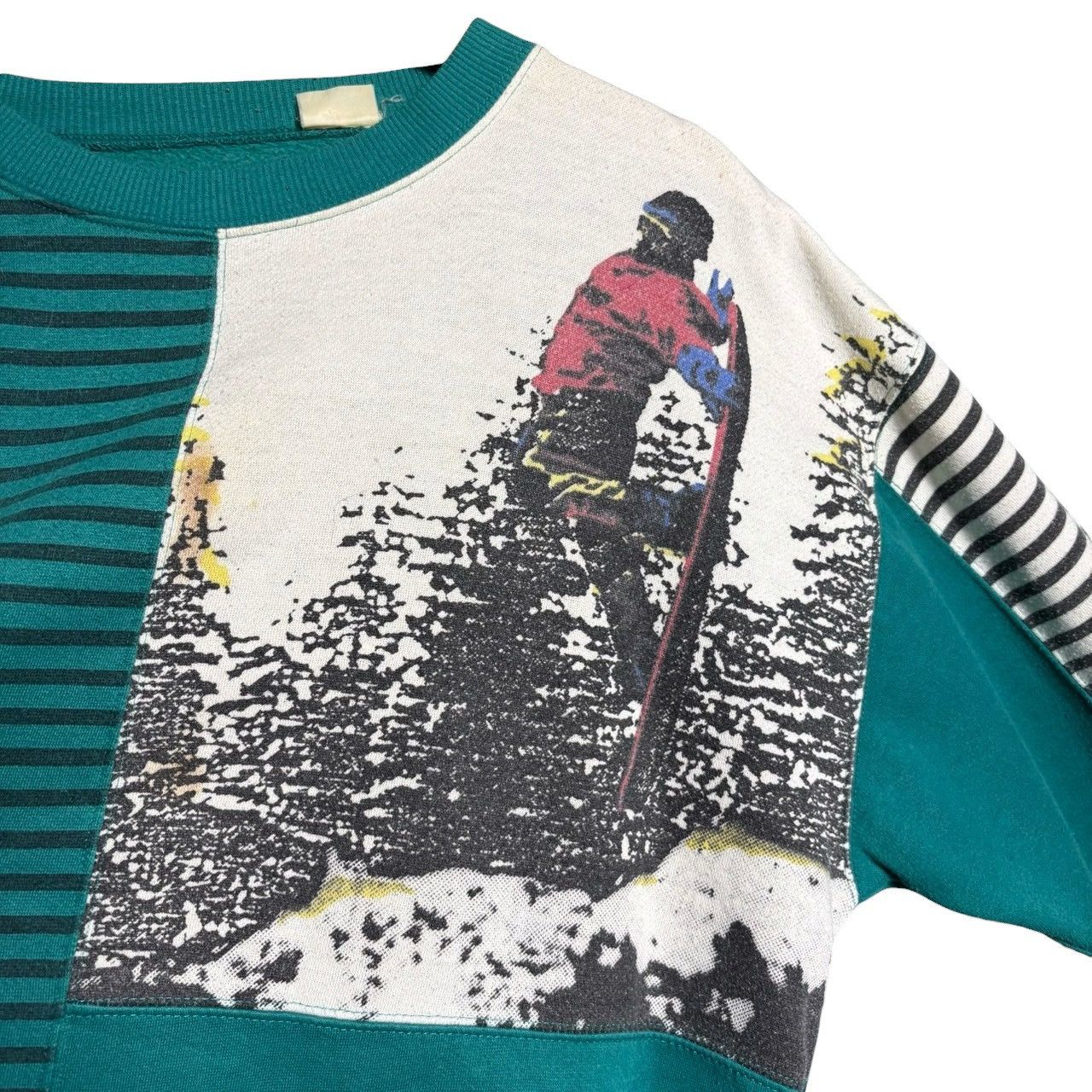Vintage Vintage 90s Ski Snowboard Graphic Striped Sweatshirt Emo Size US XL / EU 56 / 4 - 3 Thumbnail