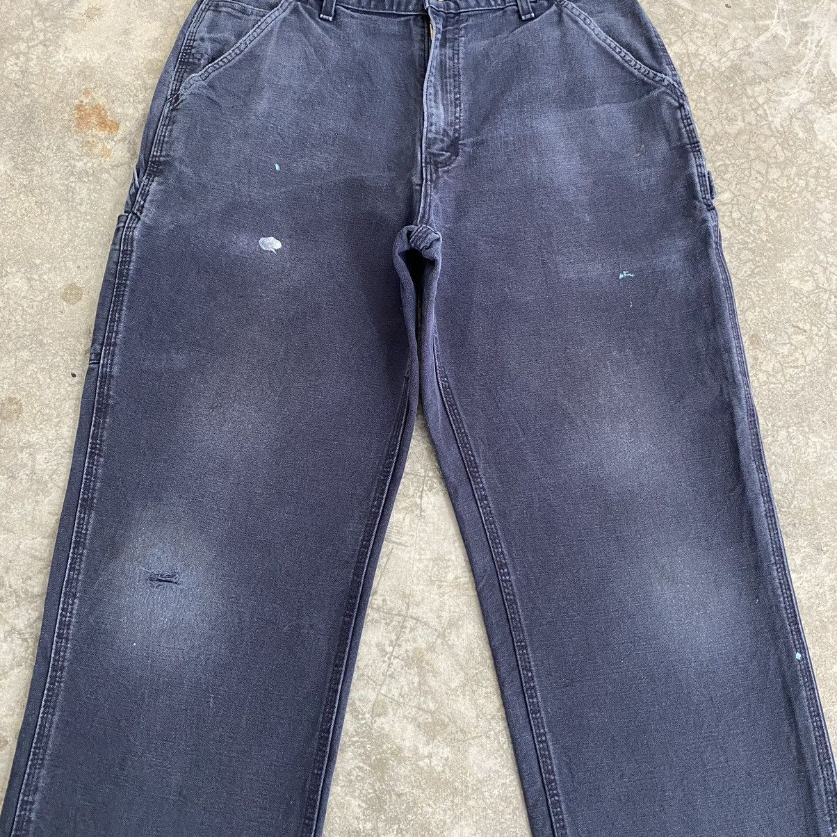 Carhartt VTG Carhartt Faded Midnight Blue Ripped Carpenter Pants Size US 33 - 6 Thumbnail