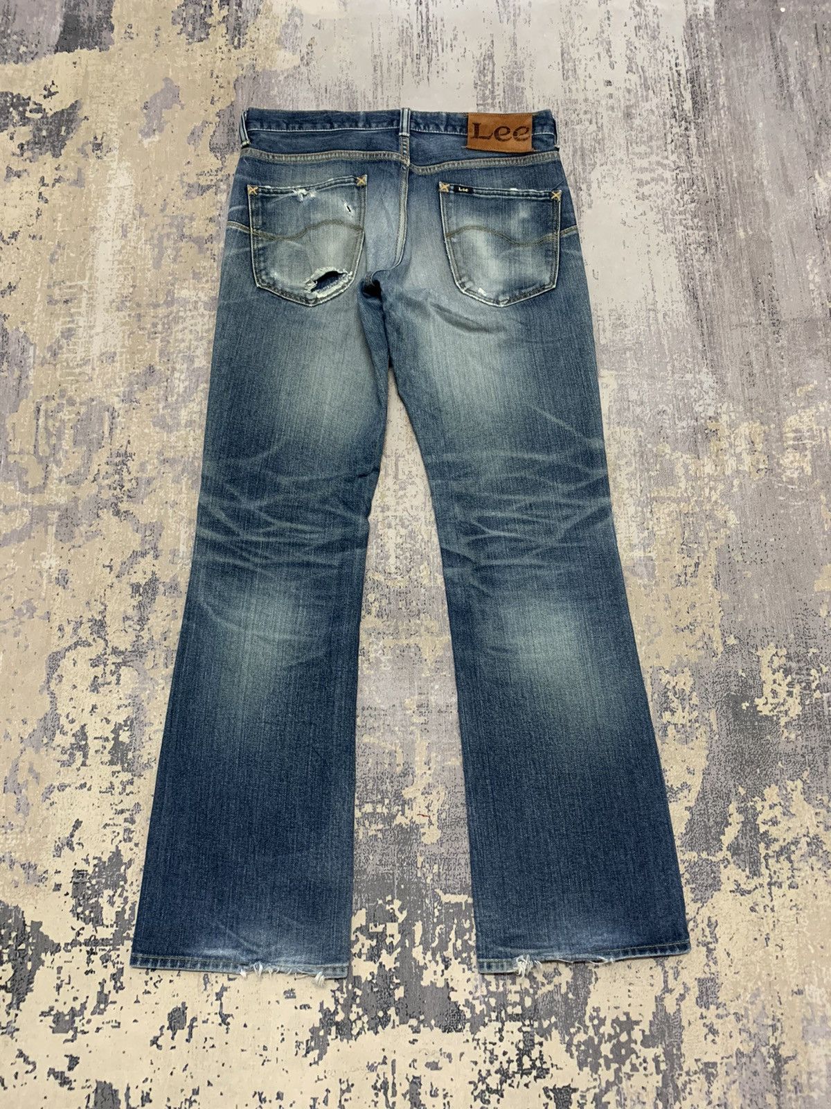 If Six Was Nine LEE Distress Faded Boot Cut Y2K Mud max style jeans Size US 31 - 12 Thumbnail