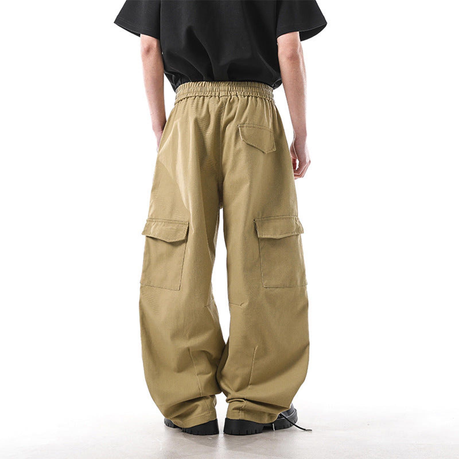 Japanese Brand Black Wide Leg Cargo Pants, Baggy Fit Size US 32 / EU 48 - 6 Thumbnail