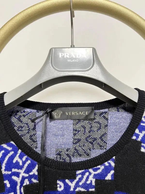 Versace Versace Blue Wool Long Sleeve Sweater . Size US XL / EU 56 / 4 - 2 Thumbnail