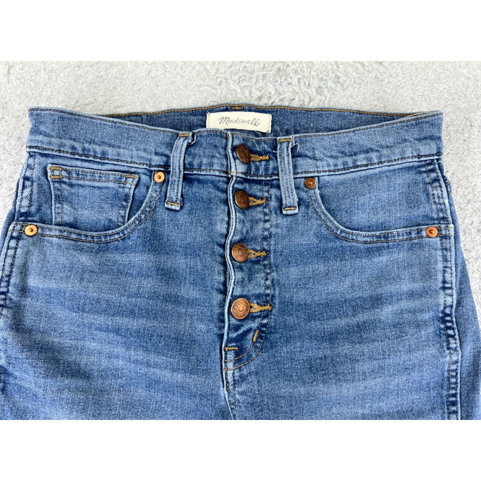 Madewell Madewell Jeans Womens 27 Blue Denim High Rise Skinny Leg Cotton 27x27 Jeans Women's 27 Blue 10" Rise Size 27" / US 4 / IT 40 - 4 Thumbnail