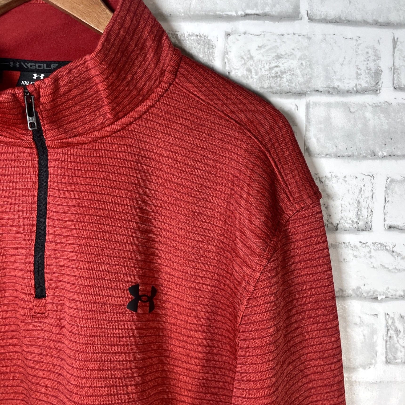 Under Armour Under Armour Storm Golf Pullover 2XL Red Striped Quarter Zip Activewear Mens Size US XXL / EU 58 / 5 - 2 Thumbnail