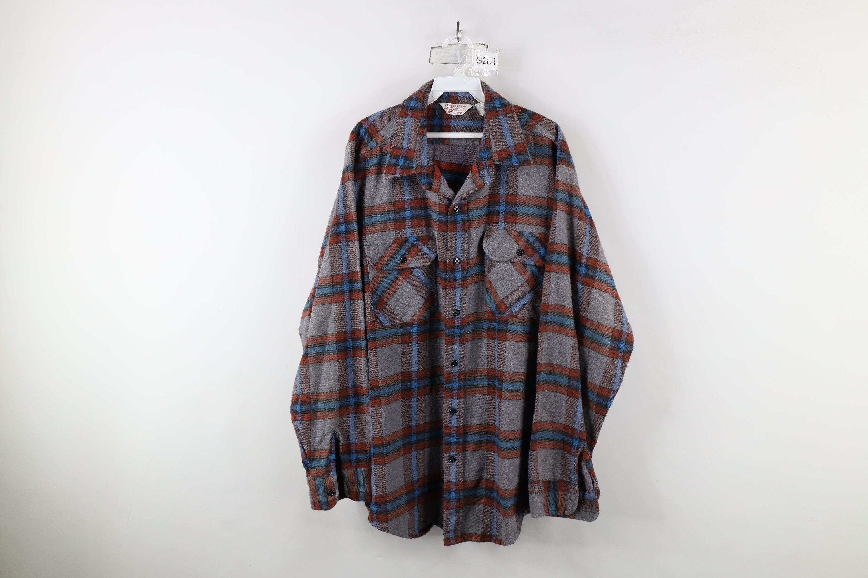 Vintage Vintage 70s Streetwear Heavyweight Flannel Button Shirt USA Size US XXL / EU 58 / 5 - 1 Thumbnail